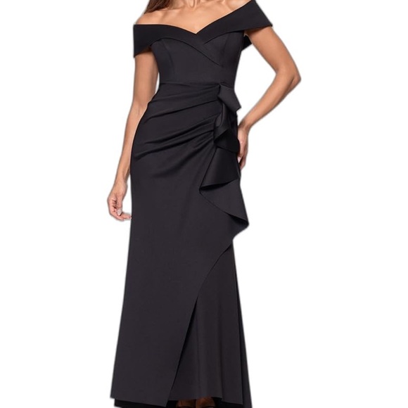 Xscape Black Off-Shoulder Ruffled Gown - Picture 4 of 4